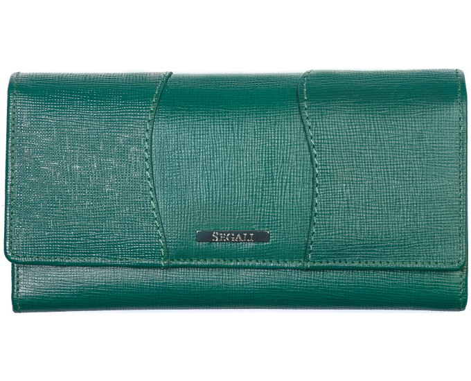 Dámska kožená peňaženka SEGALI 10027 safiano zelená