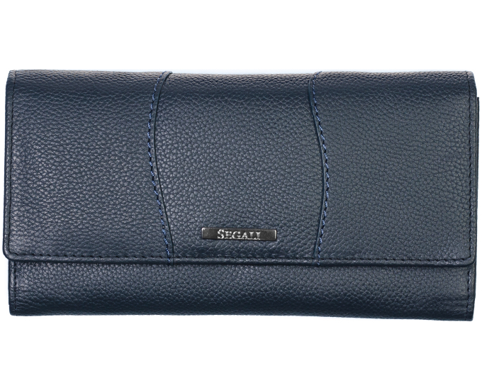 Dámska kožená peňaženka SEGALI 10027 tm. modrá