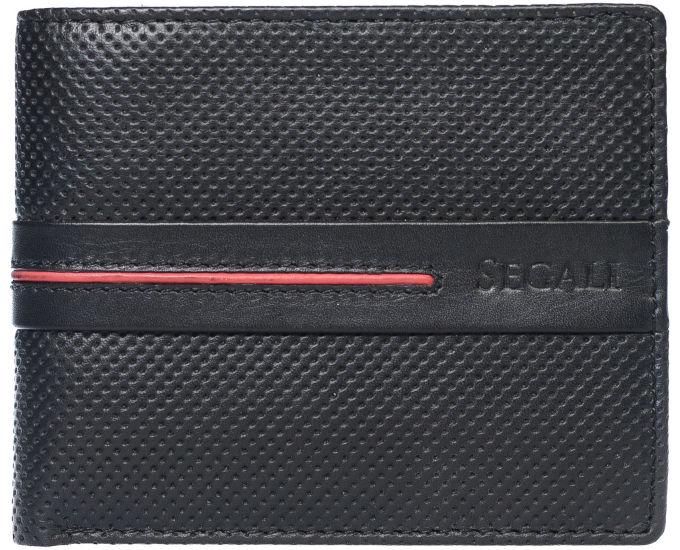 Pánska peňaženka kožená SEGALI 2782 čierna/červená