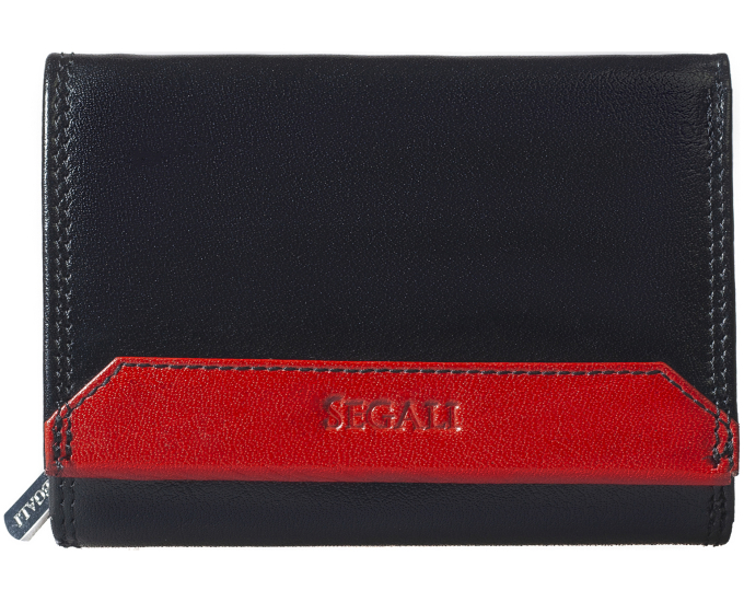Dámska kožená peňaženka SEGALI 100B čierna/červená