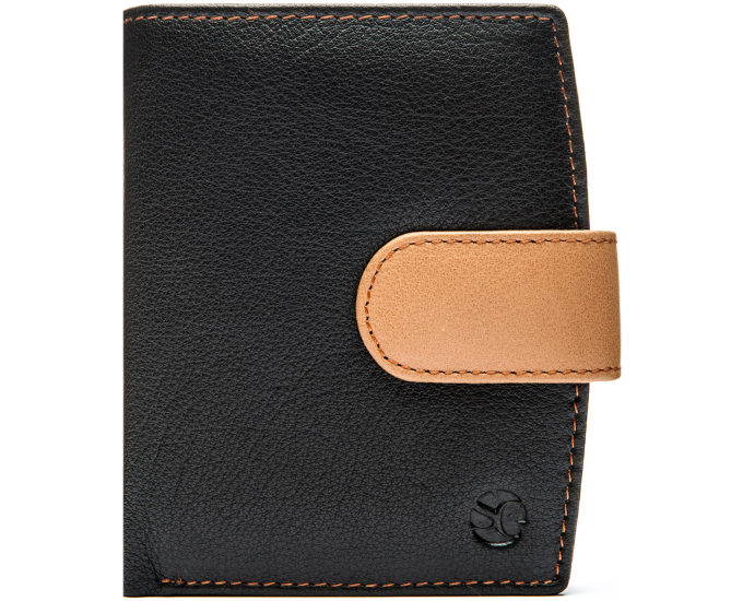 Dámska kožená peňaženka SEGALI 61071 čierna/koňaková