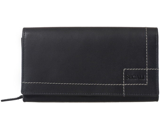 Dámska kožená peňaženka SEGALI 07 čierna