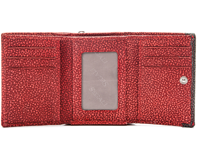 Dámska kožená peňaženka SEGALI 61420 W červená/čierna