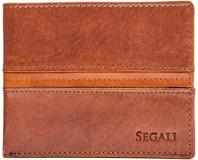 Pánská kožená peněženka SEGALI 720 137 2203 hnědá/koňak