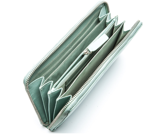 Dámska kožená peňaženka SEGALI 1084 lt. šedá/čierna