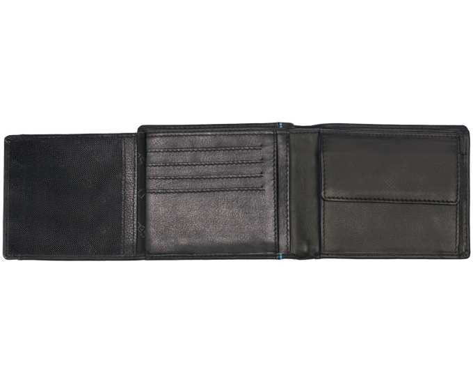 Pánská kožená peněženka SEGALI 2736 wellington černá/tyrkysová