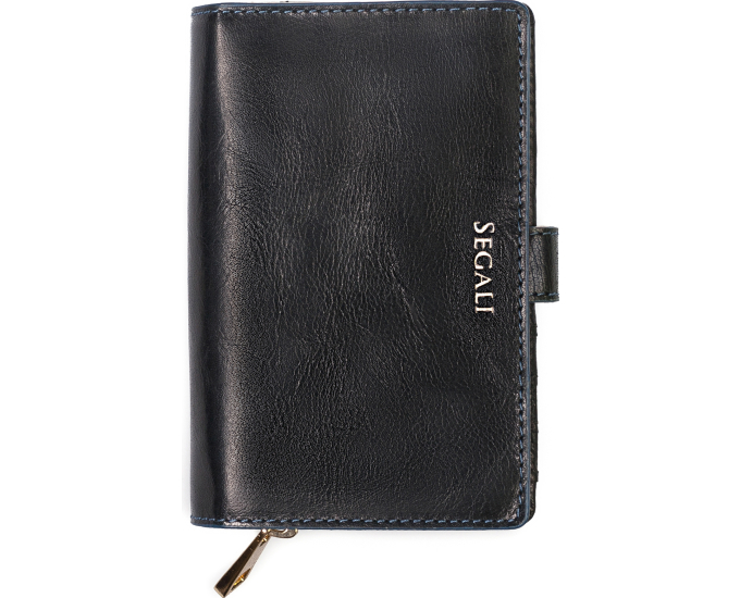 Dámská kožená peněženka SEGALI 3743 čierna/modrá