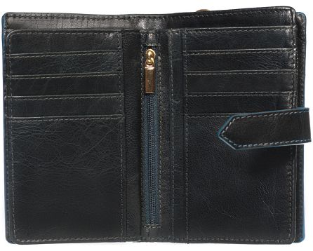 Dámská kožená peněženka SEGALI 3743 čierna/modrá