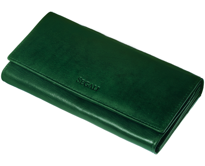 Dámská kožená peněženka SEGALI 28 flat marwell zelená