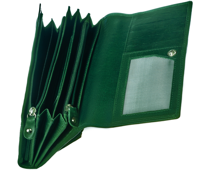 Dámská kožená peněženka SEGALI 28 flat marwell zelená