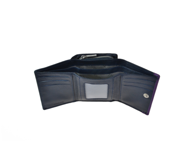 Dámska kožená peňaženka SEGALI 61420 tm. modrá/fialová
