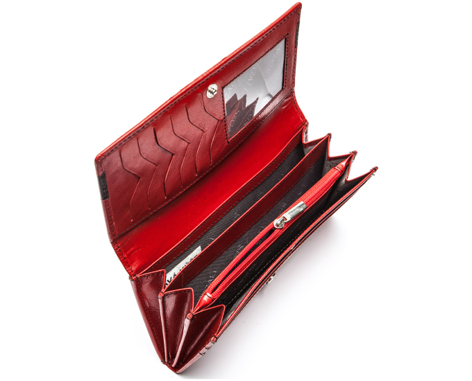 Dámská kožená peněženka SEGALI 60225 červená/černá