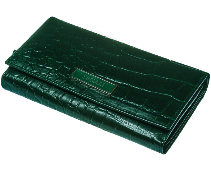 Dámska kožená peňaženka SEGALI 910 19 9125 zelená