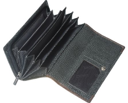 Dámska kožená peňaženka SEGALI 61288 WO čierna/hnedá