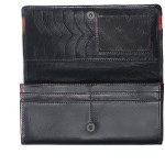 Dámska kožená peňaženka SEGALI 2025A čierna/červená