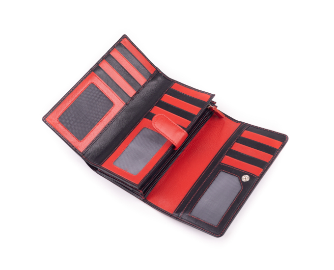 Dámska kožená peňaženka SEGALI 09 micra čierna/červená