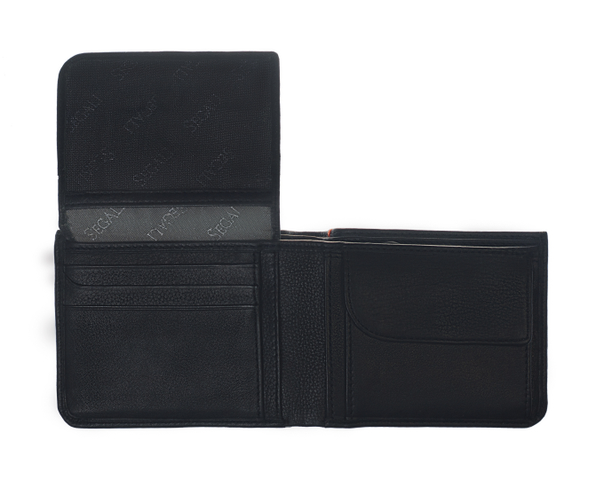 Pánska kožená peňaženka SEGALI 4992 čierna/oranžová