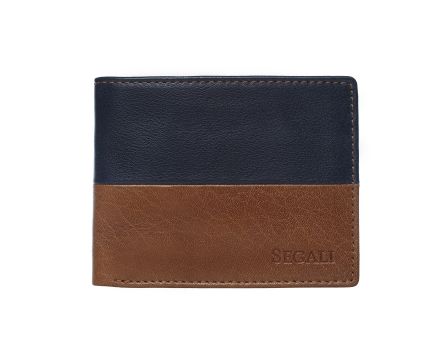 Pánska kožená peňaženka SEGALI 80892 koňak/modrá