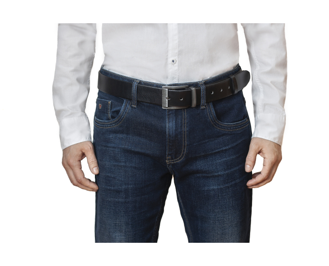 Pánsky opasok kožený SEGALI jeans F7/PR čierny