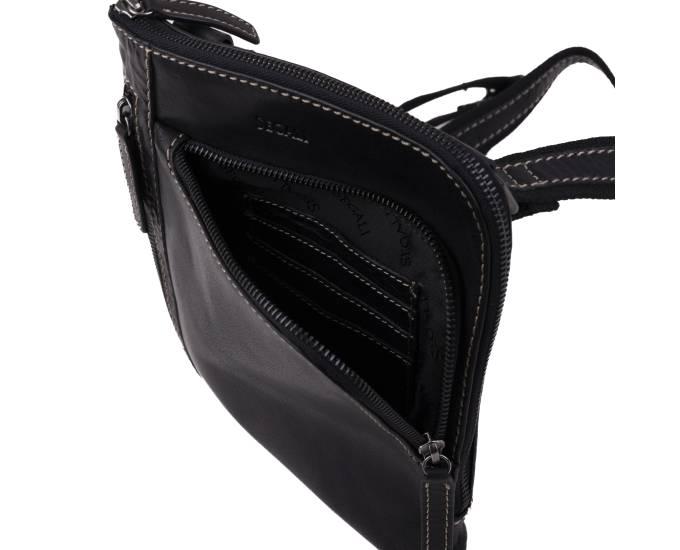 Pánský kožený crossbag SEGALI 25579 černý