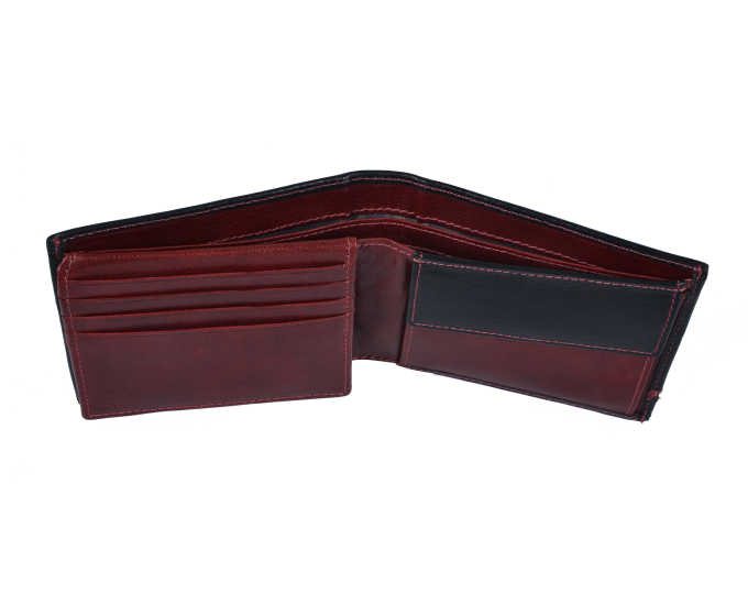 Pánska kožená peňaženka SEGALI 753 115 026 čierna/červená