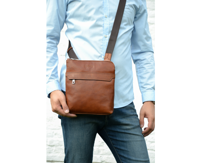 Pánská kožená taška SEGALI BRIJ 343 koňaková