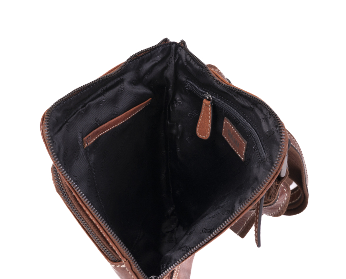 Pánský kožený crossbag SEGALI 25579 hnědý