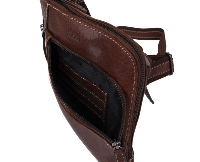 Pánský kožený crossbag SEGALI 25579 hnědý