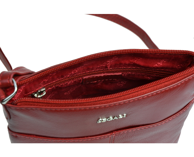Dámska kožená kabelka SEGALI 7001 červená