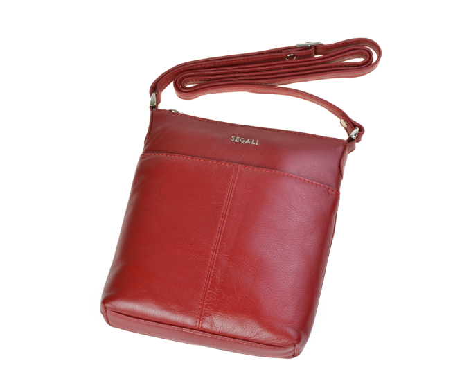 Dámska kožená kabelka SEGALI 7001 červená