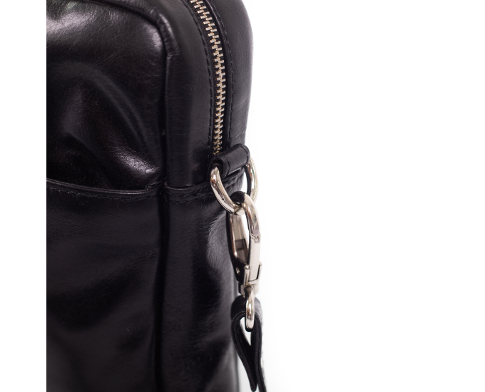 Pánská kožená taška SEGALI 7009 černá s popruhem