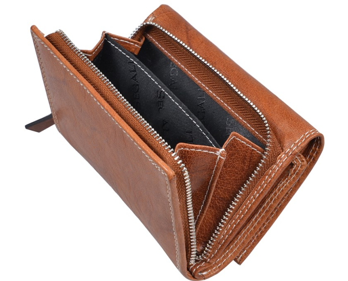 Dámska kožená peňaženka SEGALI 7023 Z tan