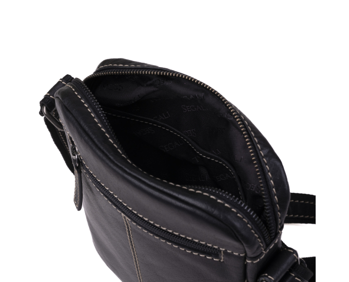 Pánský kožený crossbag SEGALI 25578 černý