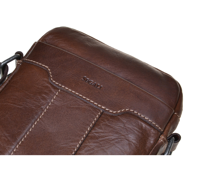 Pánský kožený crossbag SEGALI 25578 hnědý