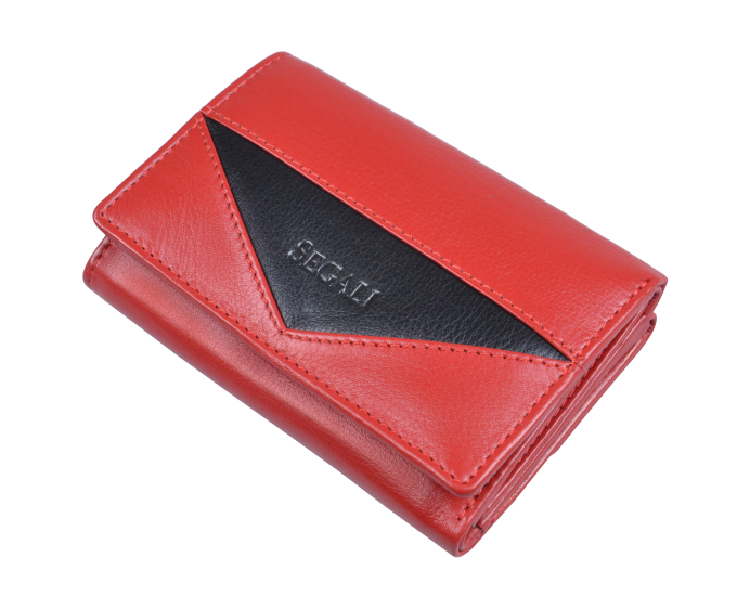 Dámska kožená peňaženka SEGALI 7020 červená/čierna