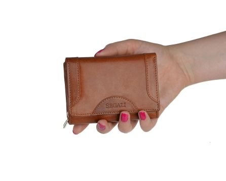 Dámska kožená peňaženka SEGALI 7196 B koňak
