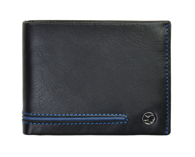 Pánska kožená peňaženka SEGALI 753 115 026 čierna/modrá
