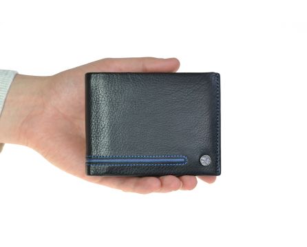 Pánska kožená peňaženka SEGALI 753 115 2007 čierna/modrá