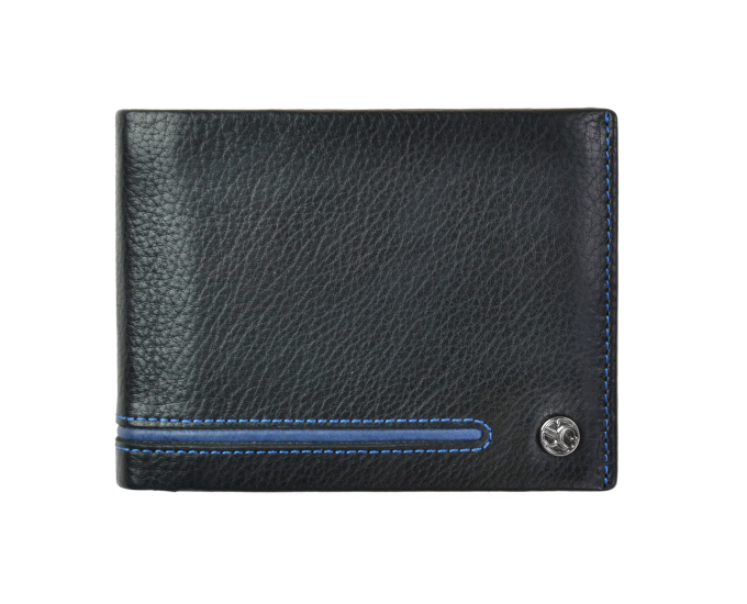 Pánska kožená peňaženka SEGALI 753 115 2007 čierna/modrá
