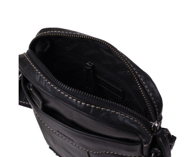Pánský kožený crossbag SEGALI 25578 černý