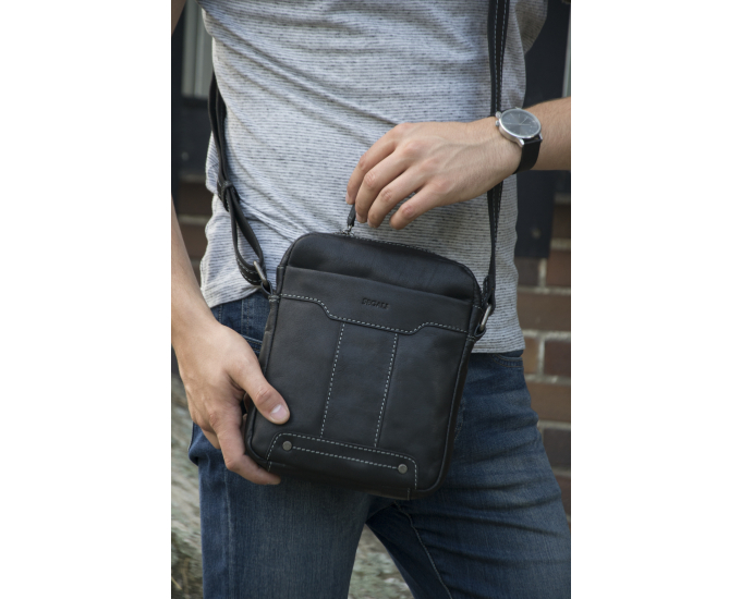 Pánský kožený crossbag SEGALI 25578 černý