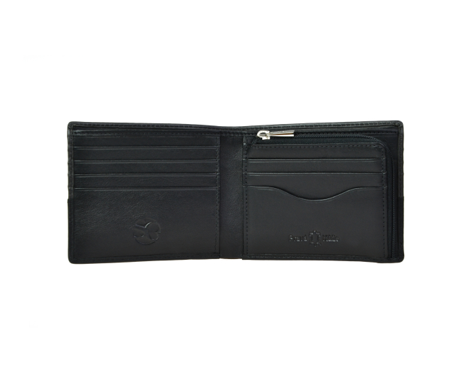 Pánska kožená peňaženka SEGALI 7414 S čierna / sivá