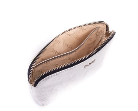 Kožená kozmetická taštička SEGALI A4 strieborná