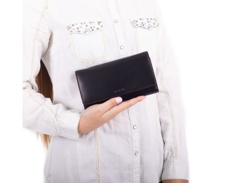 Dámska kožená peňaženka SEGALI 09 micra čierna/červená