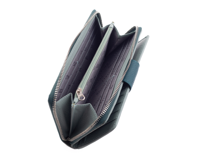 Dámska peňaženka kožená SEGALI 7617 B sage/peacock blue