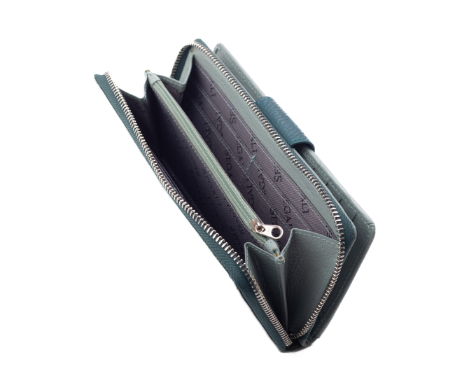 Dámska peňaženka kožená SEGALI 7617 B sage/peacock blue