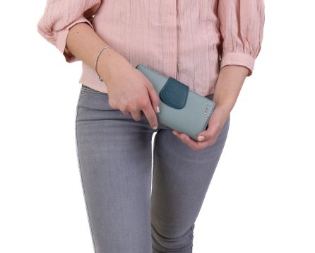 Dámska peňaženka kožená SEGALI 7617 B sage/peacock blue