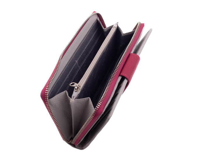 Dámska peňaženka kožená SEGALI 7617 B grey/viva magenta