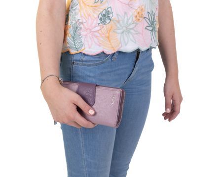 Dámska peňaženka kožená SEGALI 7617 B orchid/rose