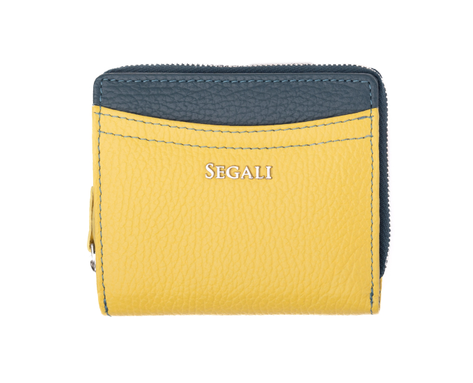 Dámska peňaženka kožená SEGALI 7544 B pastel žltá/rain storm